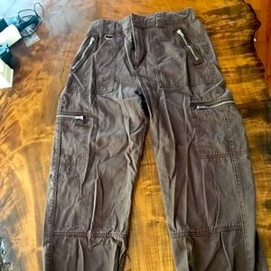brown cargo pants with zippers